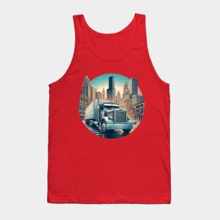 18 Wheeler Semi Truck Driver Tank Top